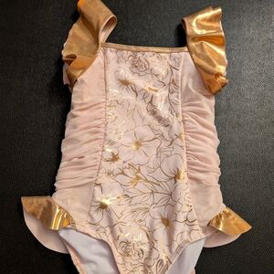 Gold and Pink Beauty and the Beast Floral Swimsuit (7/8)